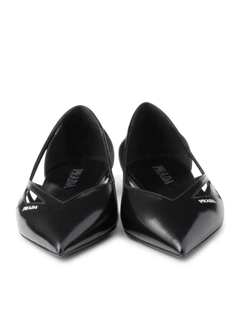 Suitnegozi Ballerine cut-out in pelle spazzolata Saldi Di Fabbrica