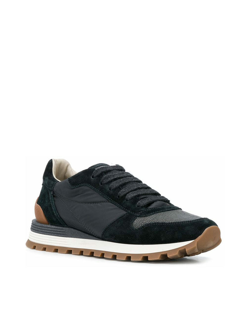 Suitnegozi Runners in camoscio e tessuto techno con "Precious Toe" Offerta esclusiva