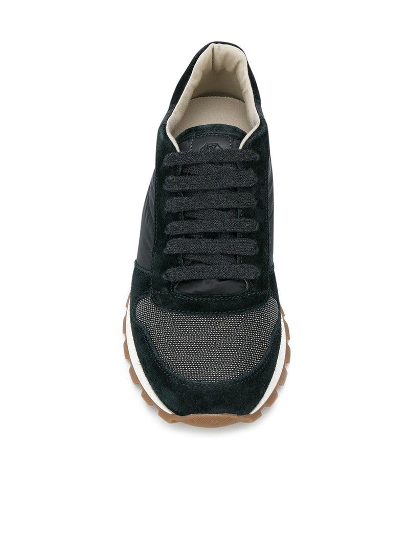 Suitnegozi Runners in camoscio e tessuto techno con "Precious Toe" Offerta esclusiva