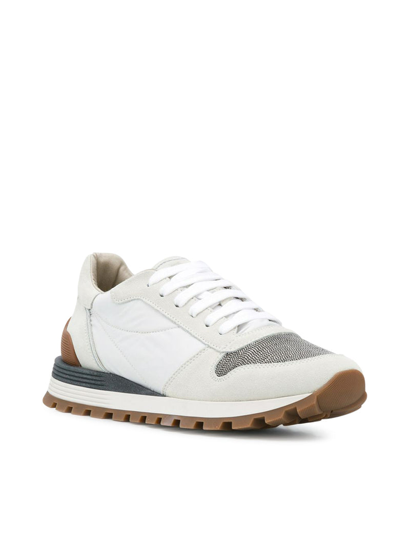 Suitnegozi Runners in camoscio e tessuto techno con "Precious Toe" In Saldo
