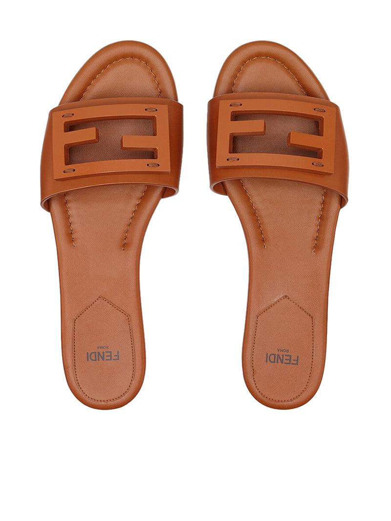 Suitnegozi Slide in pelle marrone Nuovo