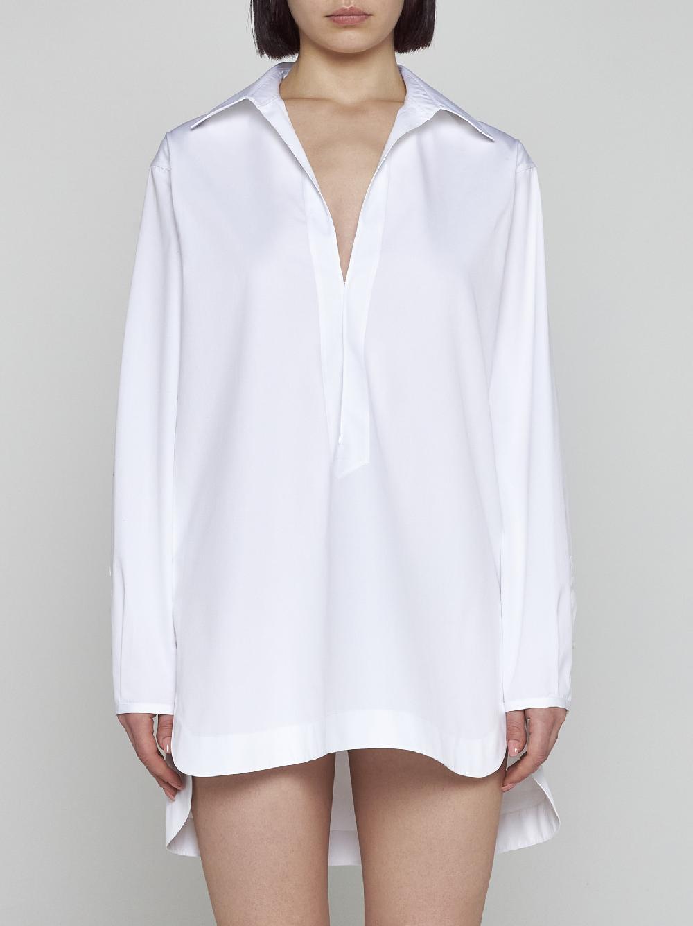 ALAÏA Chemisier a tunica in popeline di cotone bianco Negozio