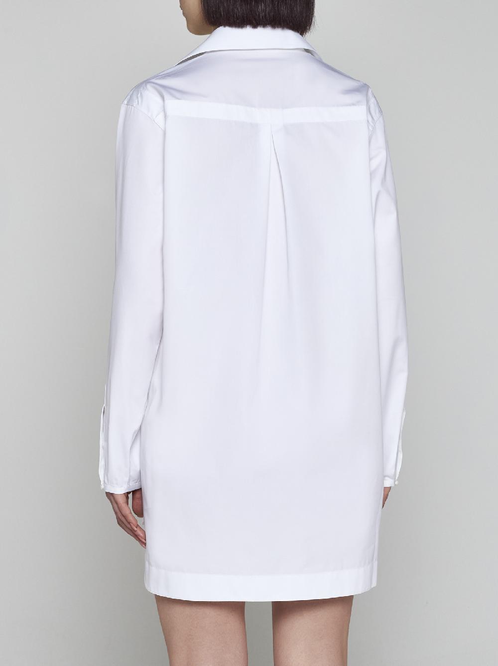 ALAÏA Chemisier a tunica in popeline di cotone bianco Negozio