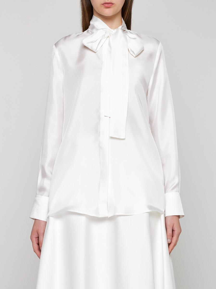 BLANCA VITA Camicia Campanula in seta con fiocco Negozi Online