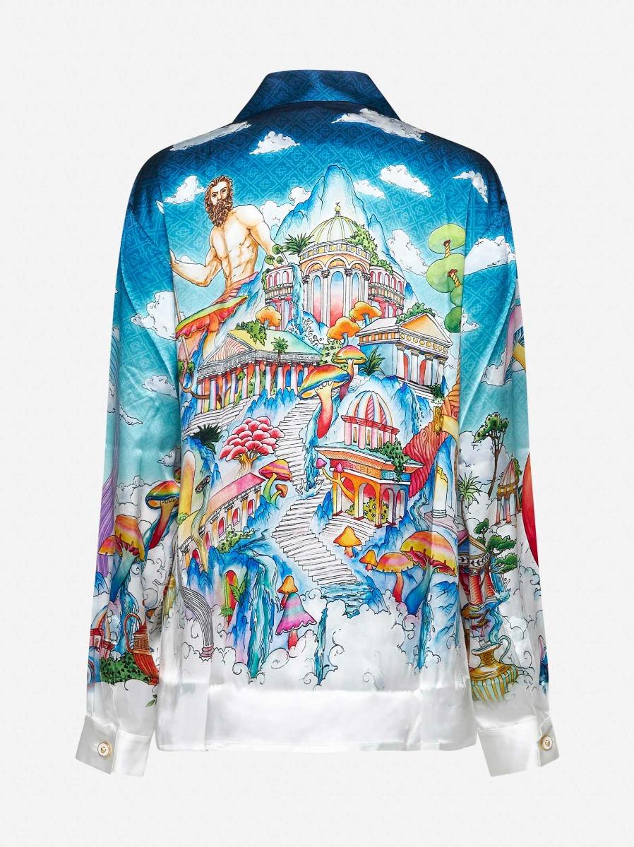 CASABLANCA Camicia The Road To Knowledge in twill di seta Moda