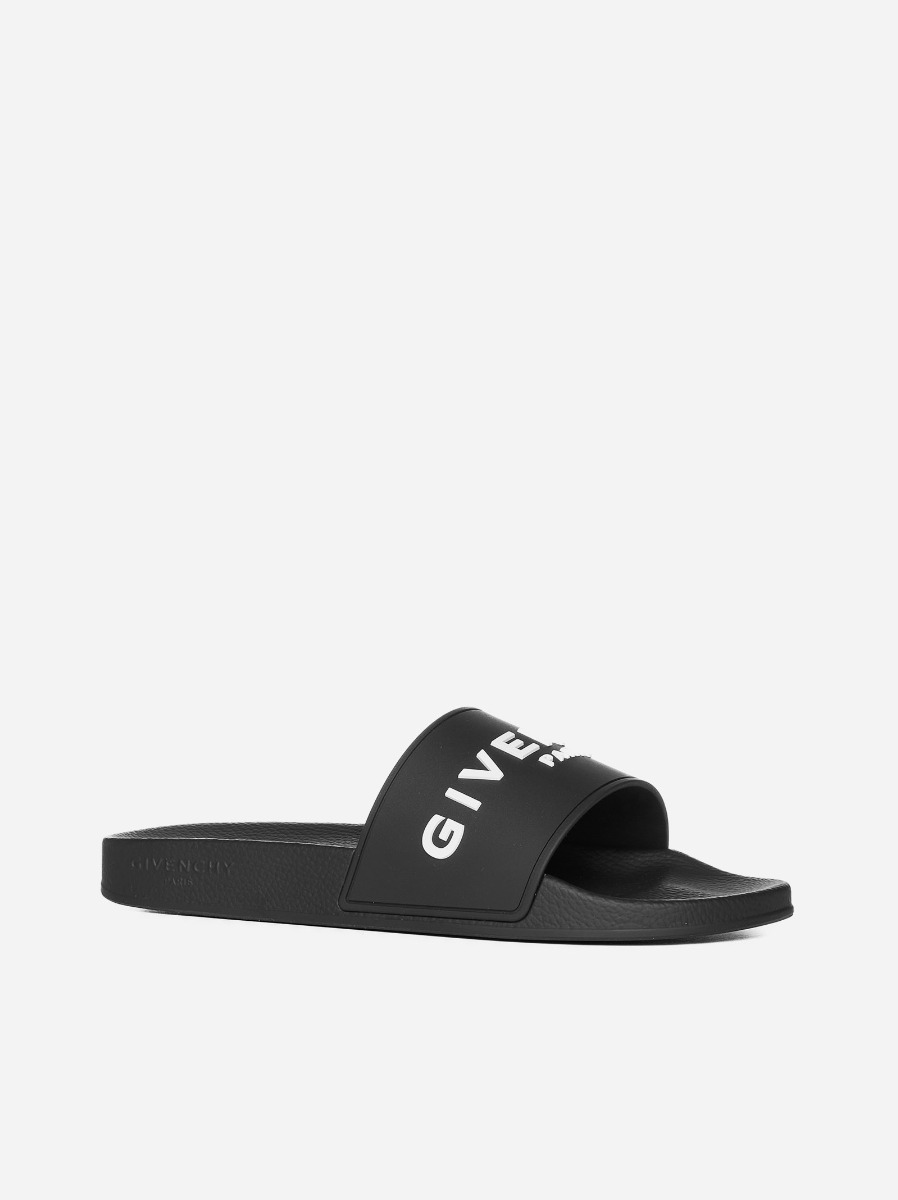 GIVENCHY Slides flat in gomma con logo Novità