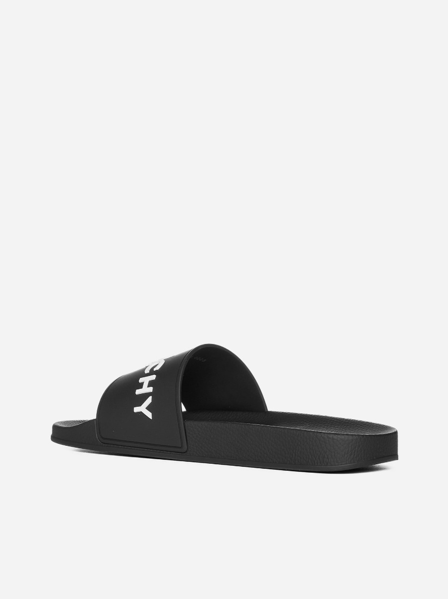 GIVENCHY Slides flat in gomma con logo Novità