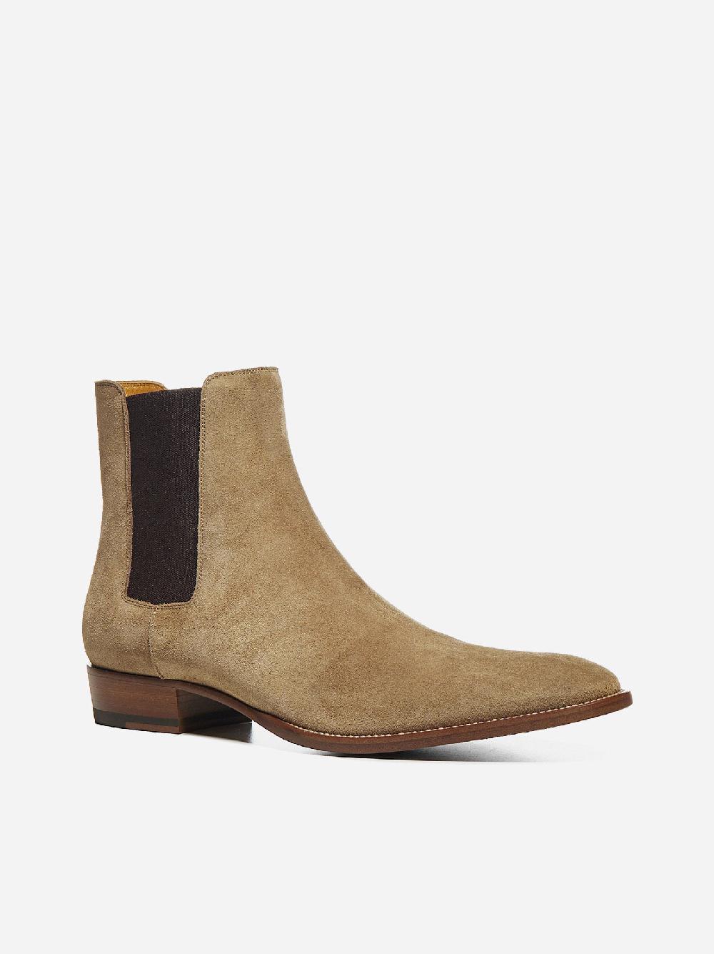 SAINT LAURENT Stivali Chelsea in pelle scamosciata Vendita