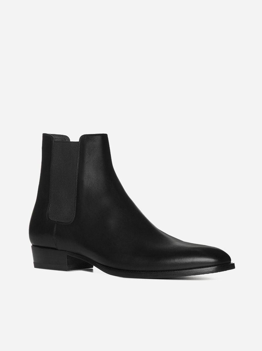 SAINT LAURENT Stivali Chelsea Wyatt in pelle Consegna Veloce