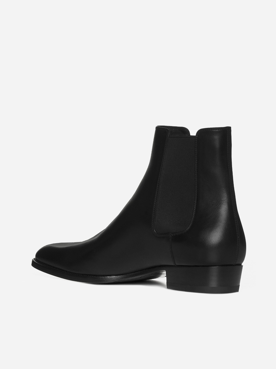 SAINT LAURENT Stivali Chelsea Wyatt in pelle Consegna Veloce