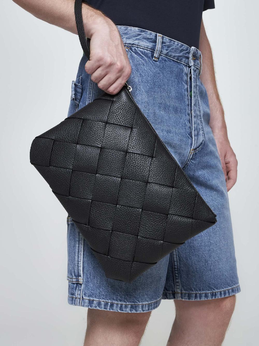 BOTTEGA VENETA Pochette grande Diago in pelle Intreccio Prezzo Ridotto