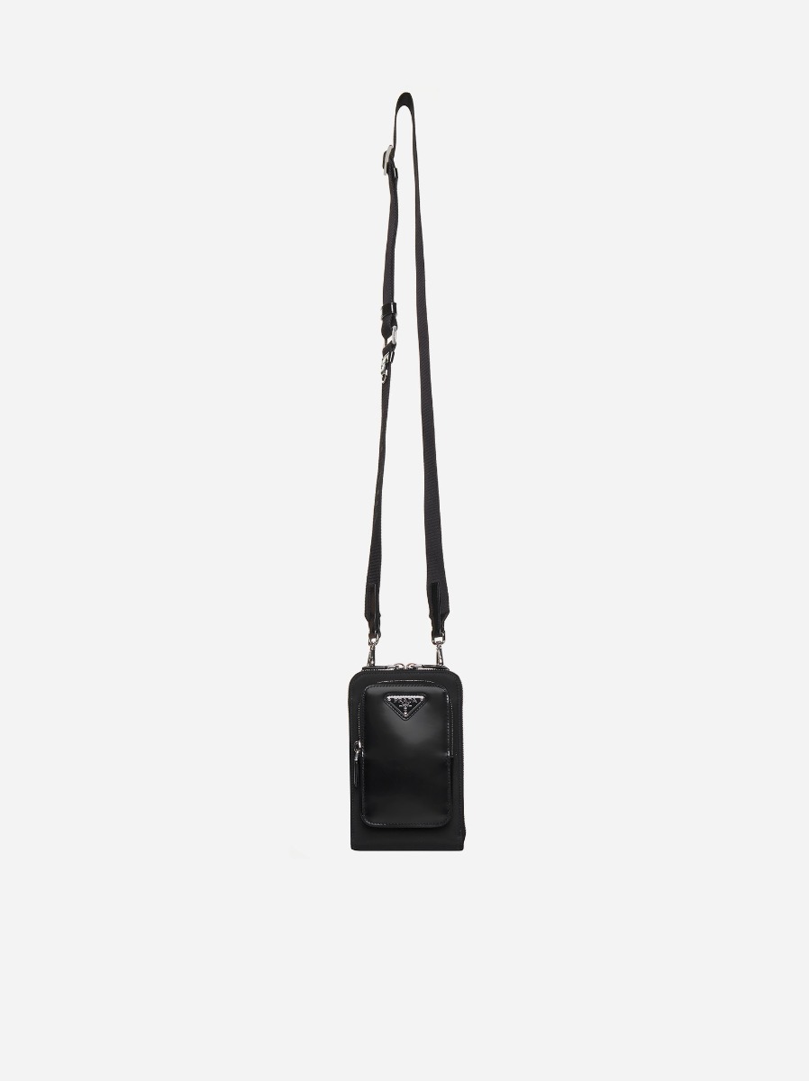 PRADA Borsa a tracolla in pelle e Re-Nylon Moda