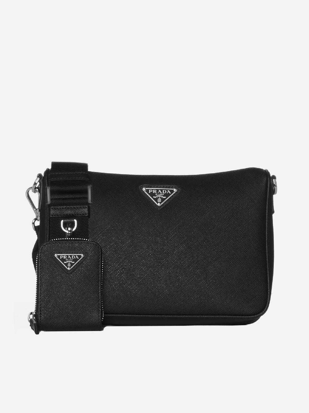 PRADA Borsa in pelle Saffiano con placca-logo Qualità Garantita
