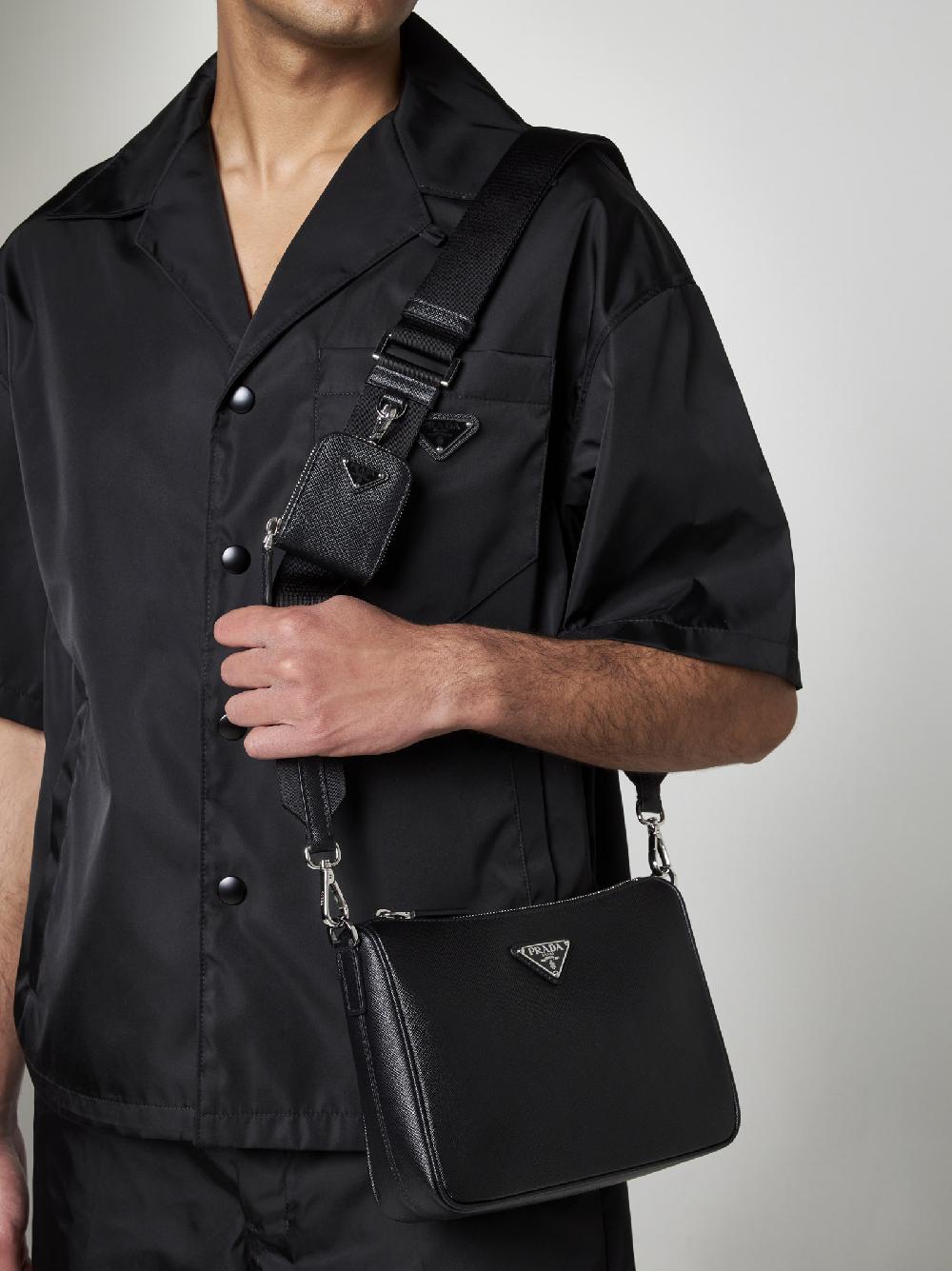 PRADA Borsa in pelle Saffiano con placca-logo Qualità Garantita