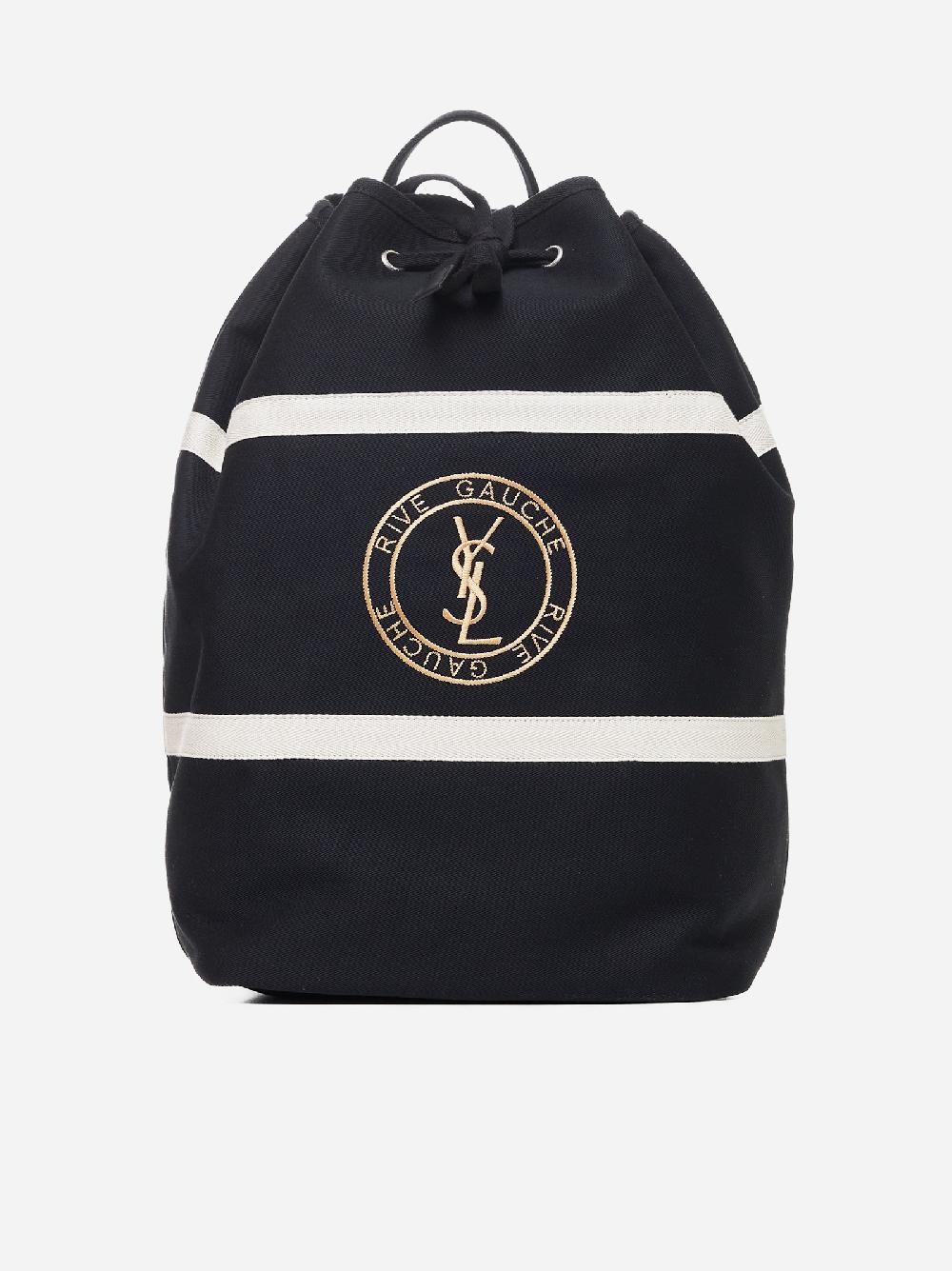 SAINT LAURENT Zaino Stamp Seau in cotone Consegna Veloce