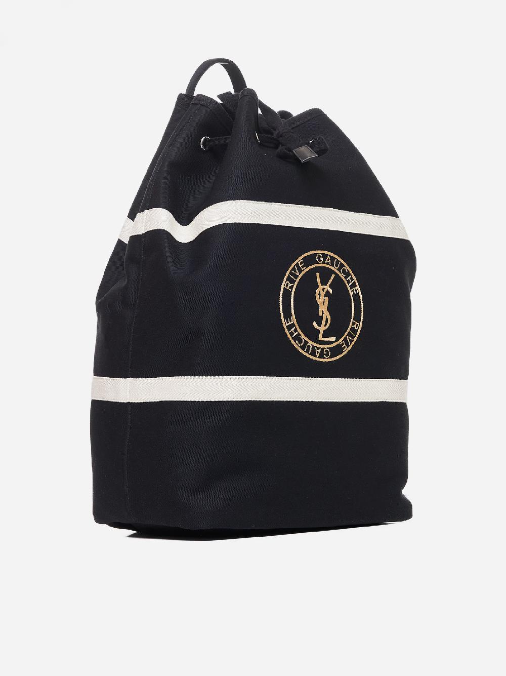SAINT LAURENT Zaino Stamp Seau in cotone Consegna Veloce