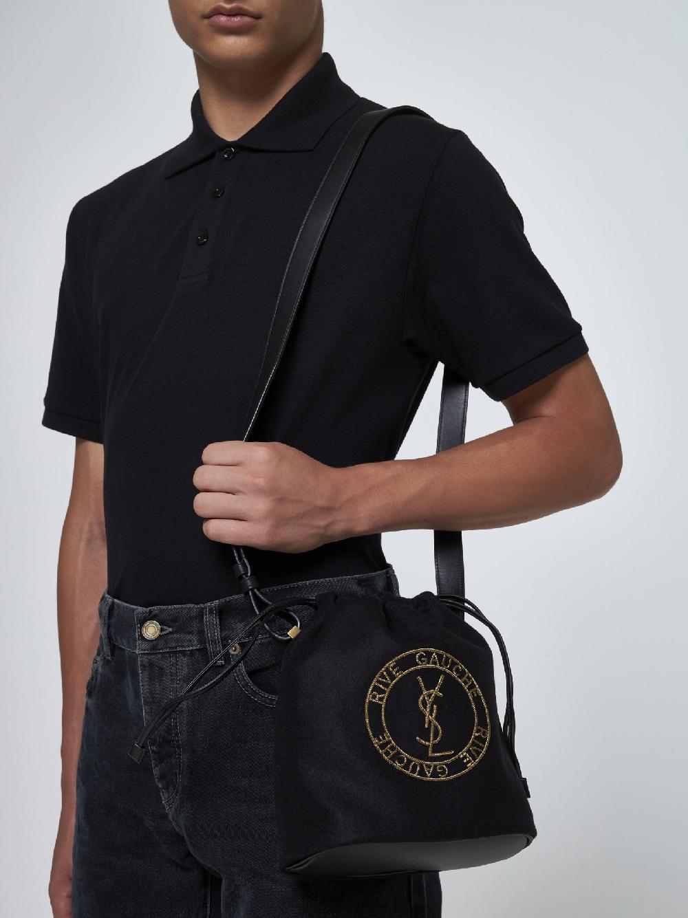 SAINT LAURENT Borsa a secchiello Stamp in lana Fino Al -60%