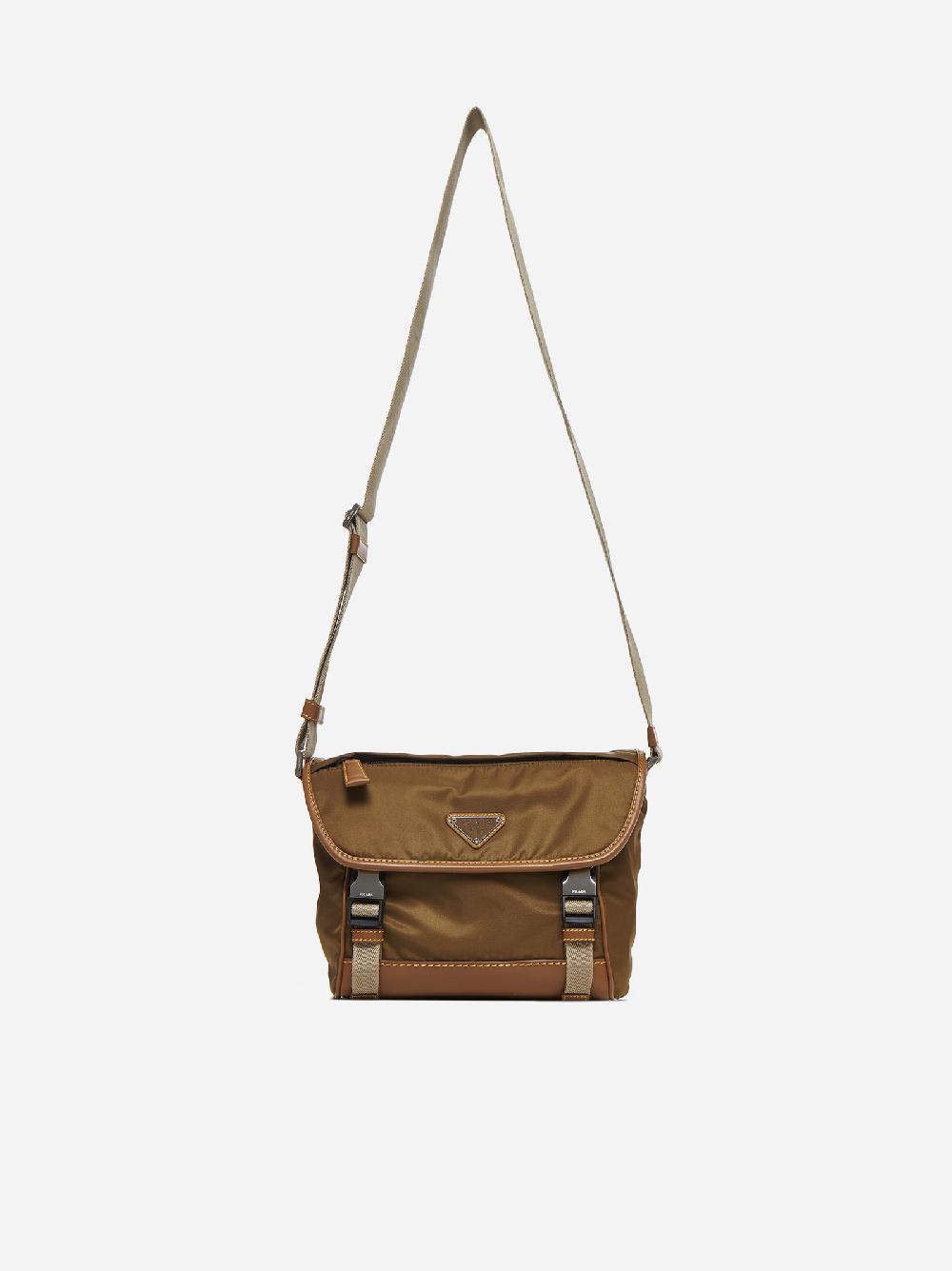 PRADA Borsa a tracolla in Re-Nylon e pelle Novità