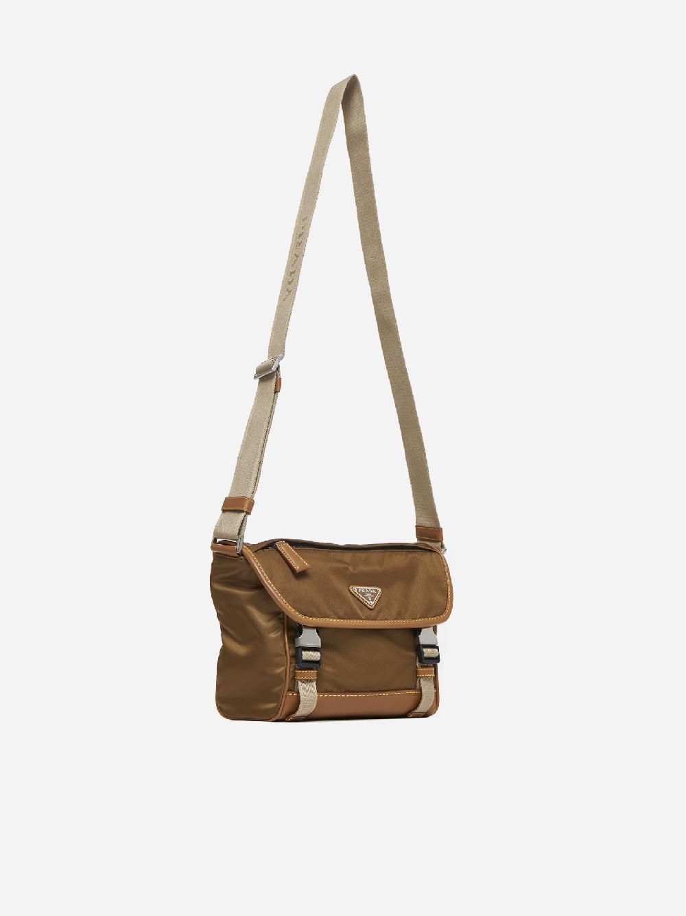 PRADA Borsa a tracolla in Re-Nylon e pelle Novità