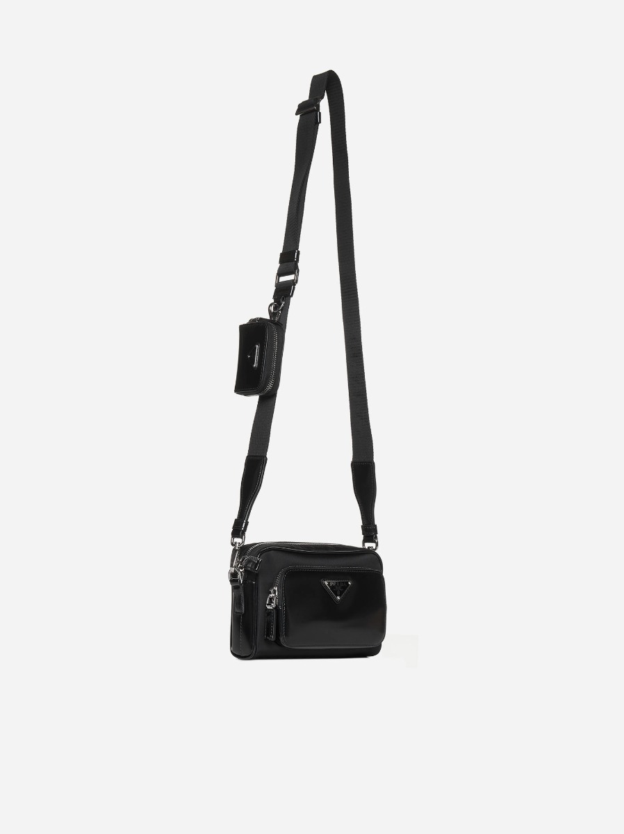 PRADA Borsa a tracolla in Re-Nylon e pelle Presa