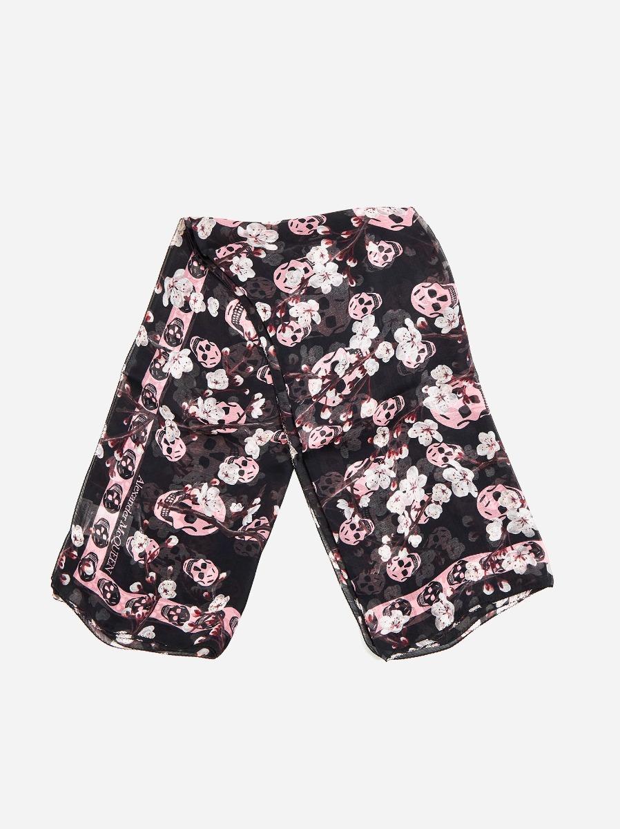 ALEXANDER MCQUEEN Foulard Skull & Blossom in seta Economico