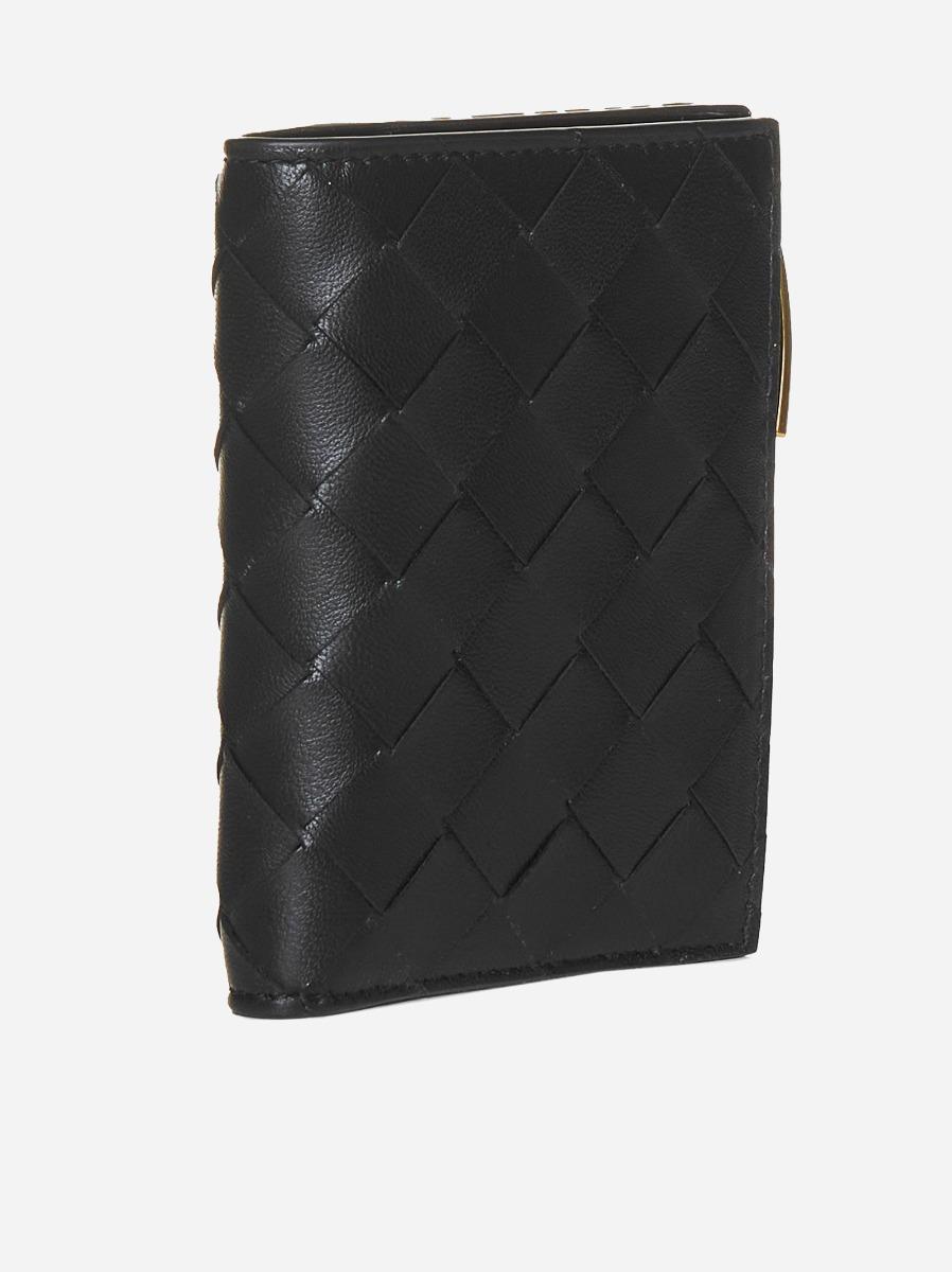 BOTTEGA VENETA Portafoglio compatto in pelle Intreccio Consegna Veloce