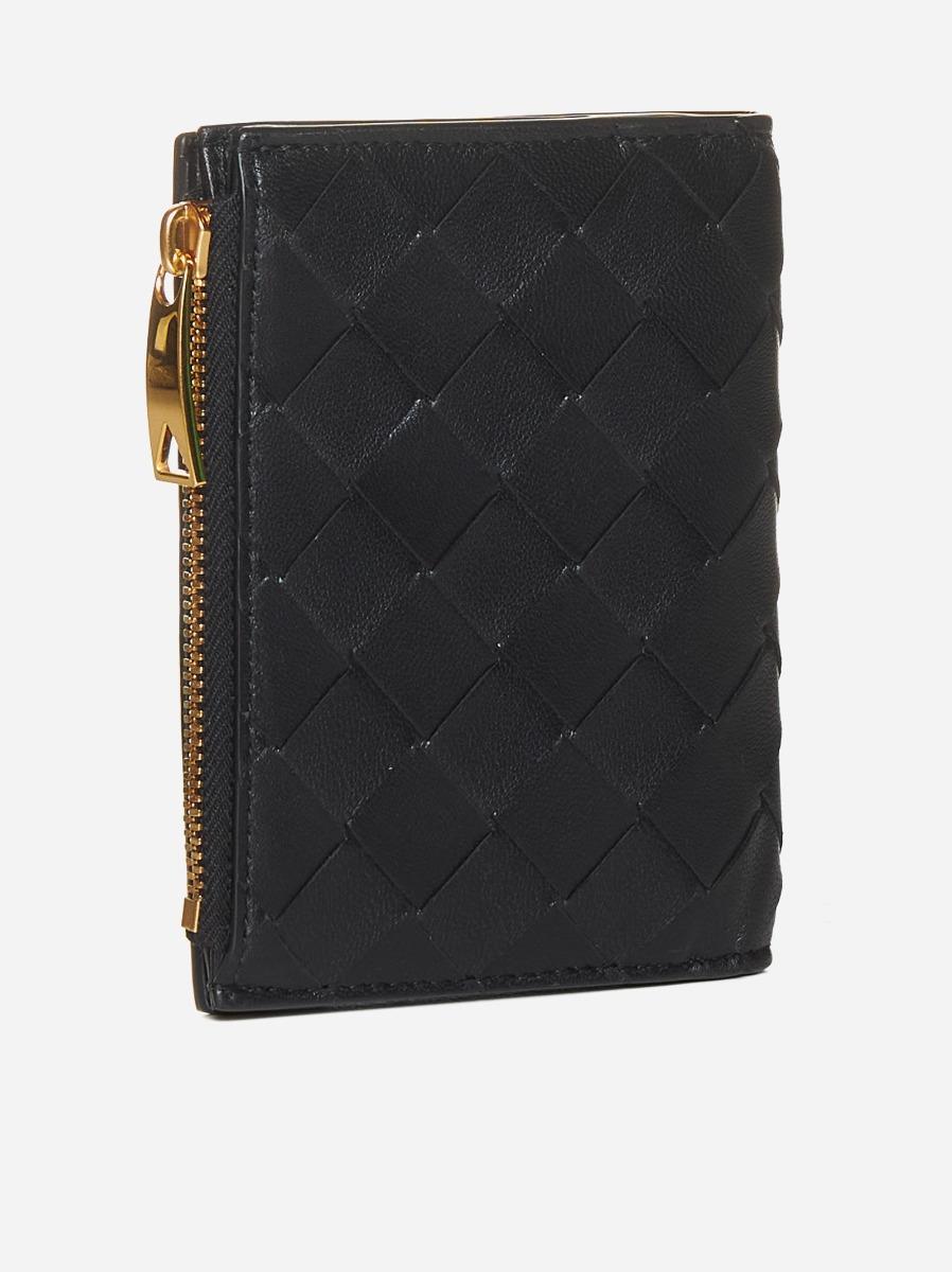BOTTEGA VENETA Portafoglio compatto in pelle Intreccio Consegna Veloce