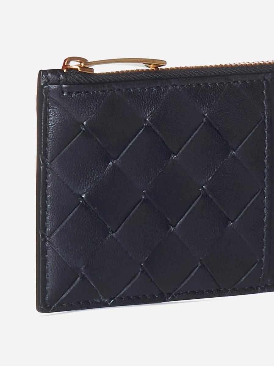 BOTTEGA VENETA Portacarte con zip in pelle Intrecciato Italia