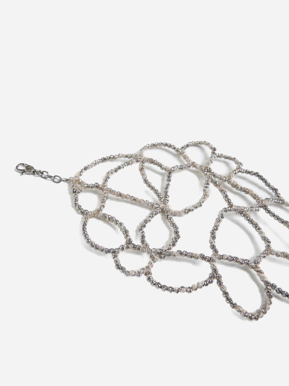 BRUNELLO CUCINELLI Bracciale Ramage in argento e mohair Consegna Veloce