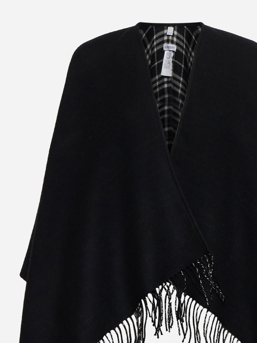 BURBERRY Mantella reversibile in lana Check nera In Vendita