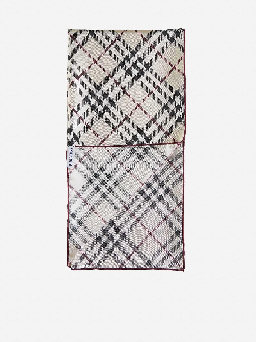BURBERRY Foulard in twill di seta Check beige Saldi