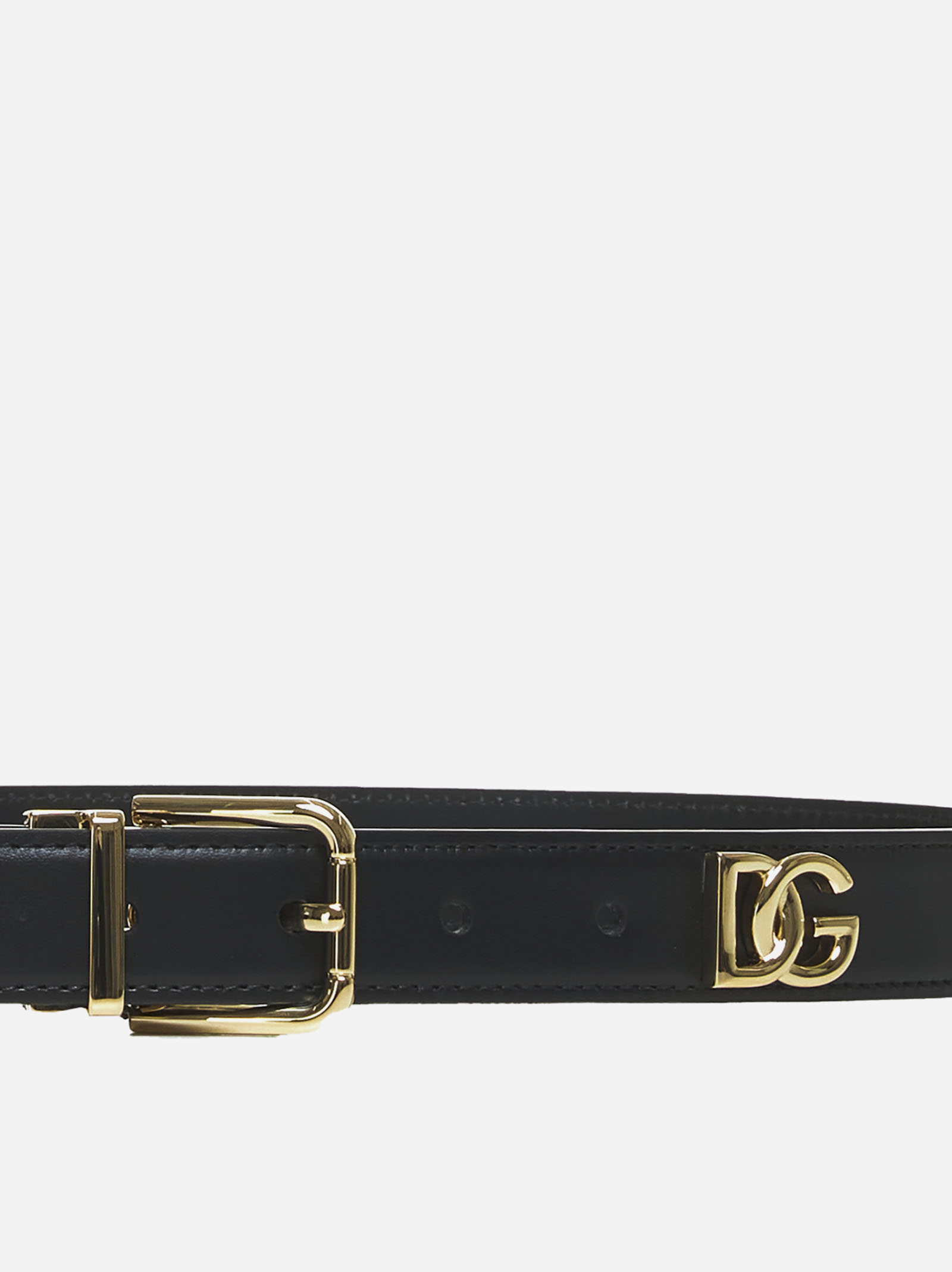 DOLCE & GABBANA Cintura in pelle con placca DG In Saldo