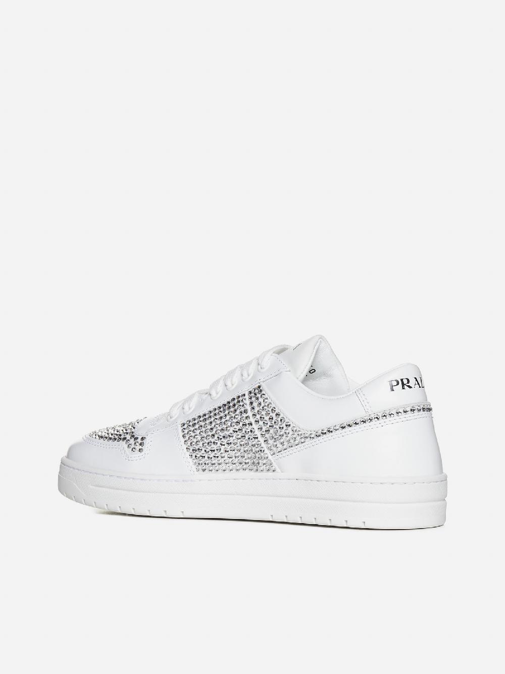 PRADA Sneakers Downtown in pelle con strass Italia