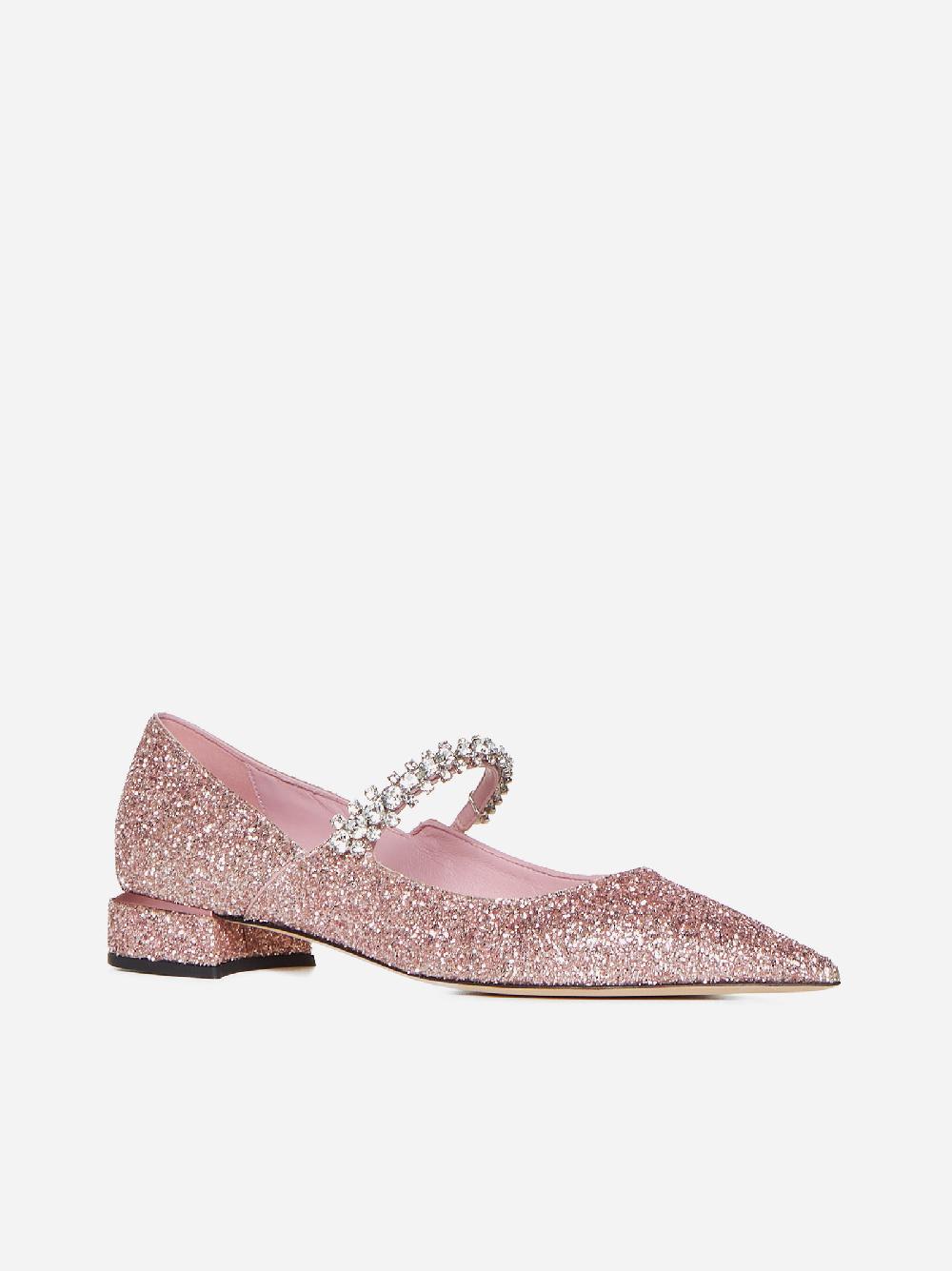 JIMMY CHOO Pumps Bing glitter con cristalli Prezzo Ridotto