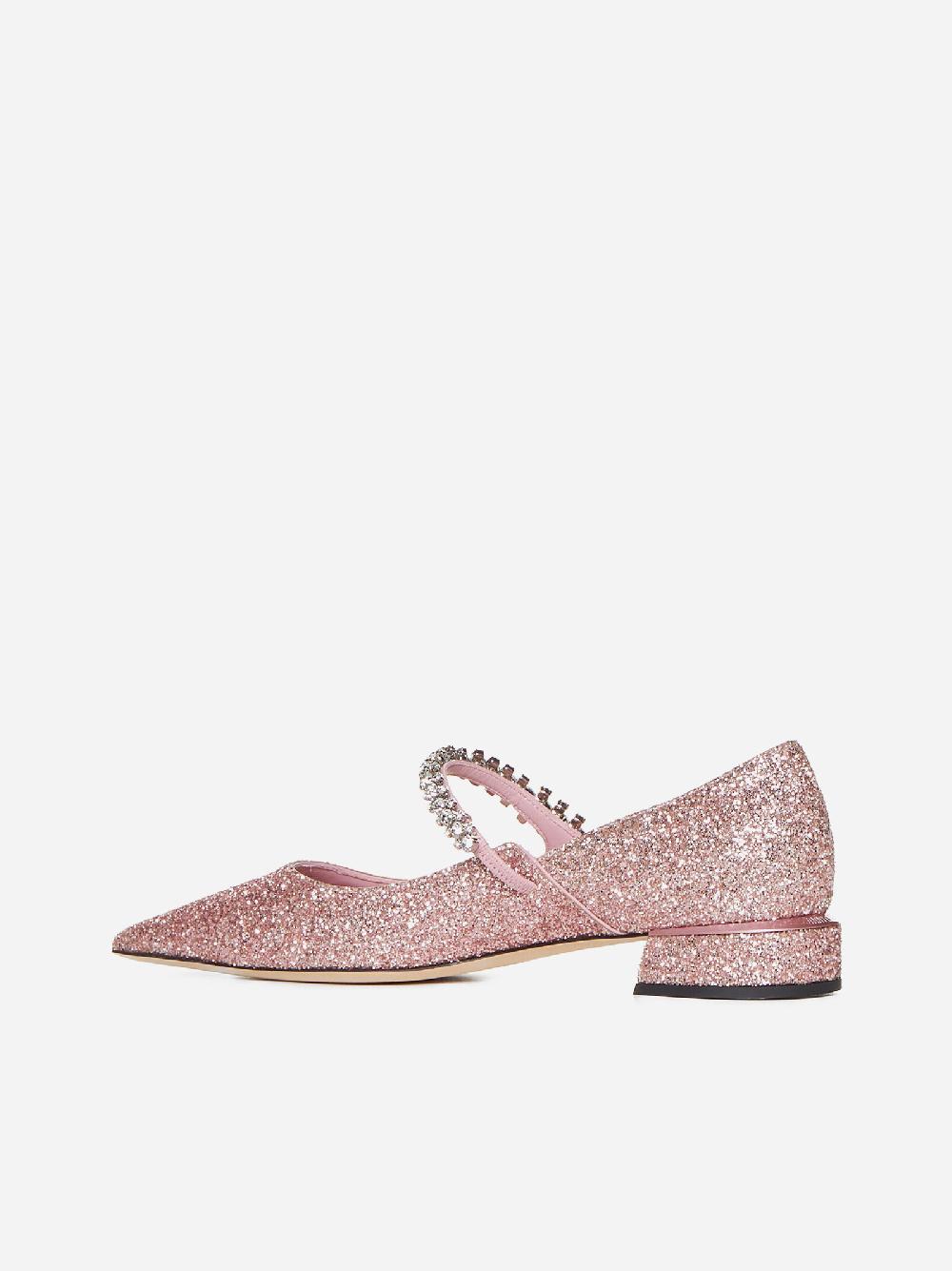 JIMMY CHOO Pumps Bing glitter con cristalli Prezzo Ridotto
