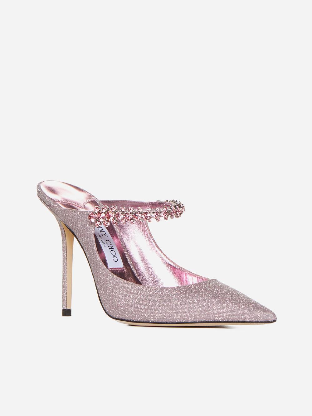 JIMMY CHOO Mules Bing in tessuto con cristalli Sottocosto
