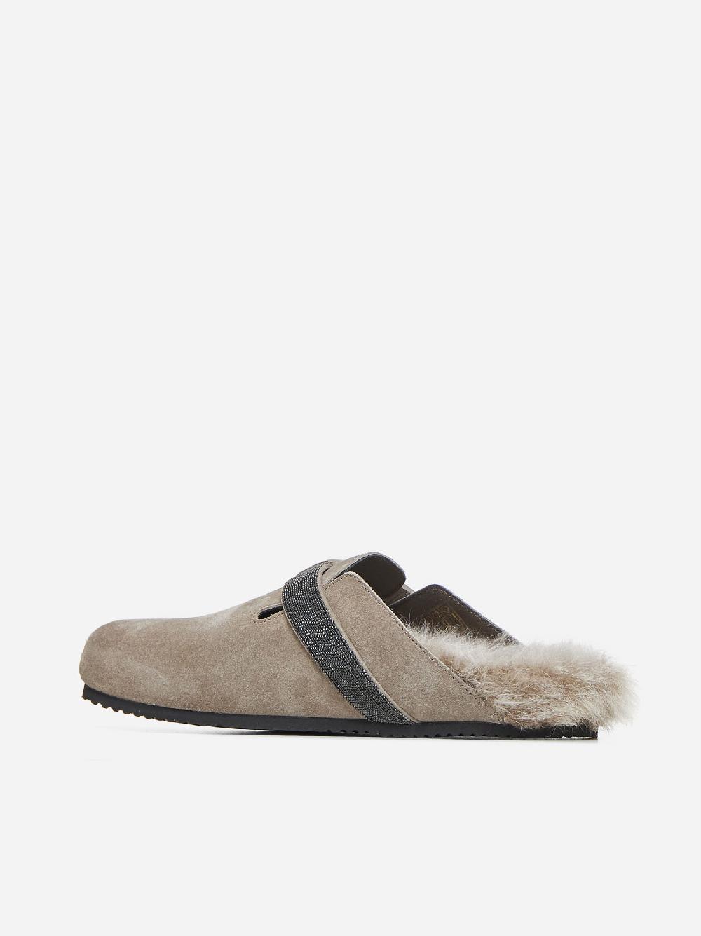 BRUNELLO CUCINELLI Mules in pelle scamosciata Italia