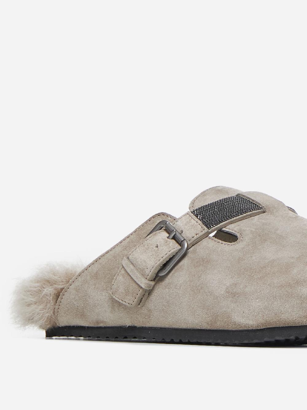 BRUNELLO CUCINELLI Mules in pelle scamosciata Italia