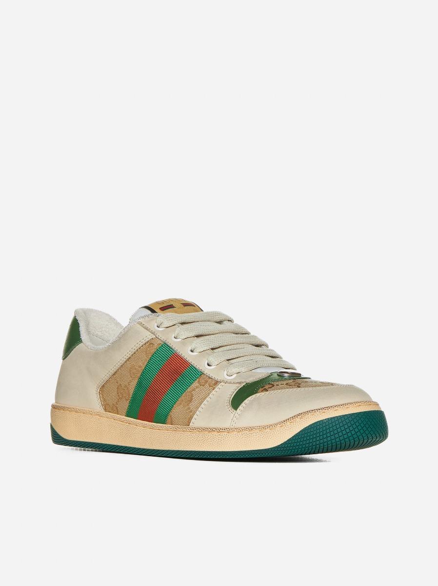 GUCCI Sneakers Screener in pelle e tessuto GG Promozione