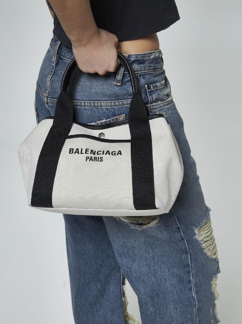 BALENCIAGA Borsa tote Biarritz piccola in tela Fino Al -60%
