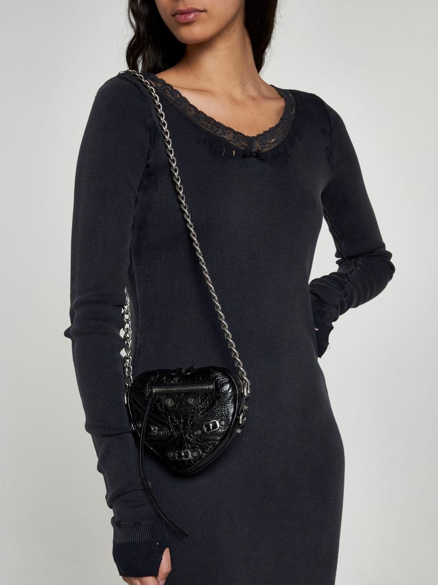 BALENCIAGA Borsa Cagole Heart Mini in pelle Shopping Online