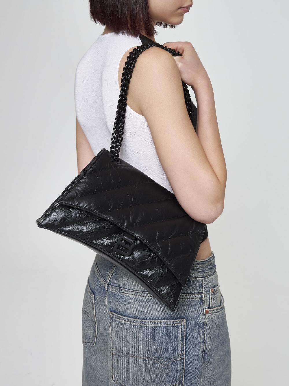 BALENCIAGA Borsa Crush Chain media in pelle Prezzo Ridotto