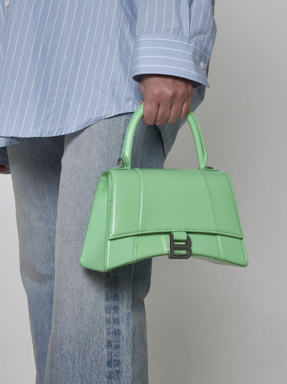 BALENCIAGA Borsa Hourglass Small in pelle Sconto