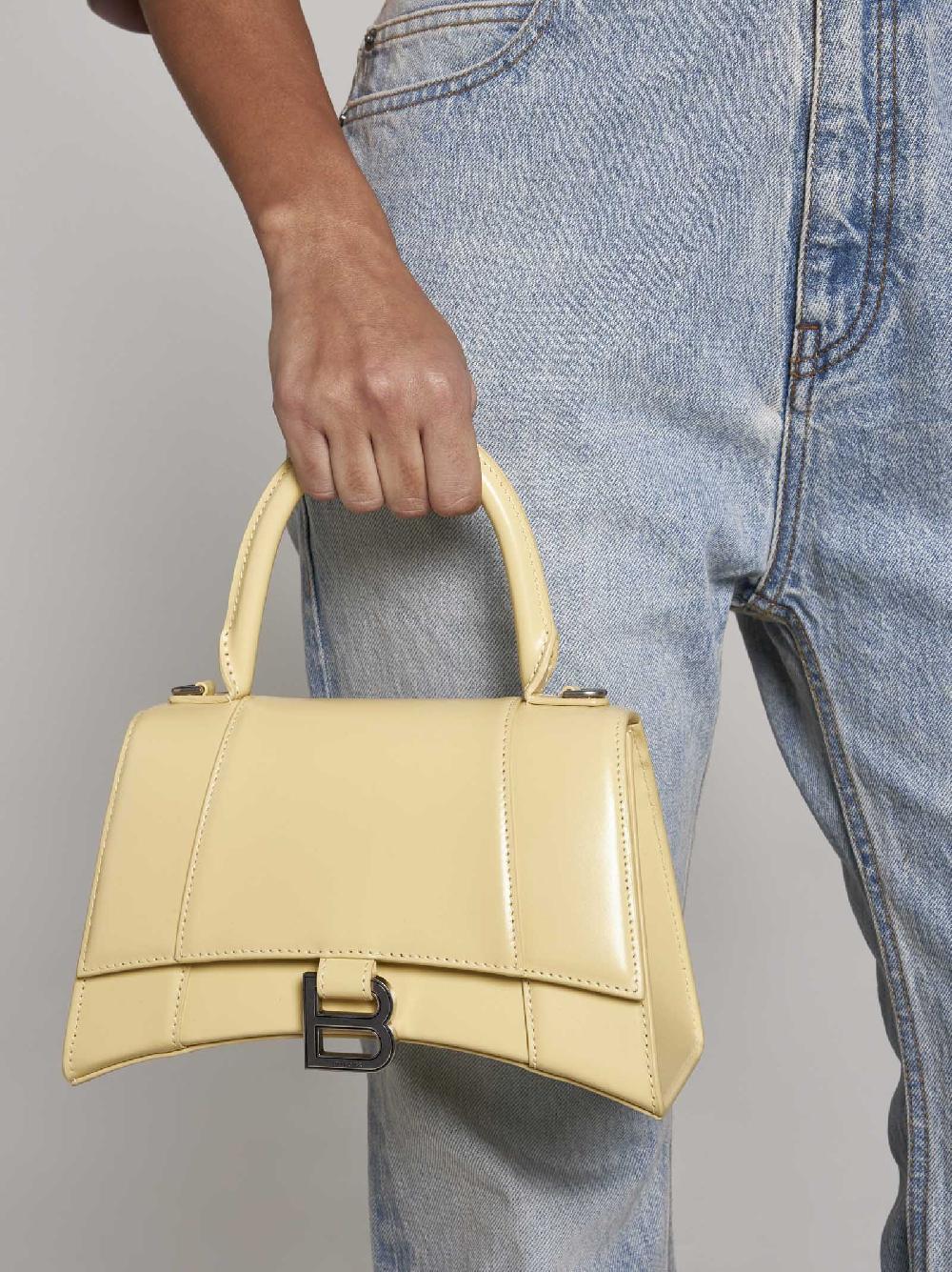 BALENCIAGA Borsa Hourglass Small in pelle Offerta