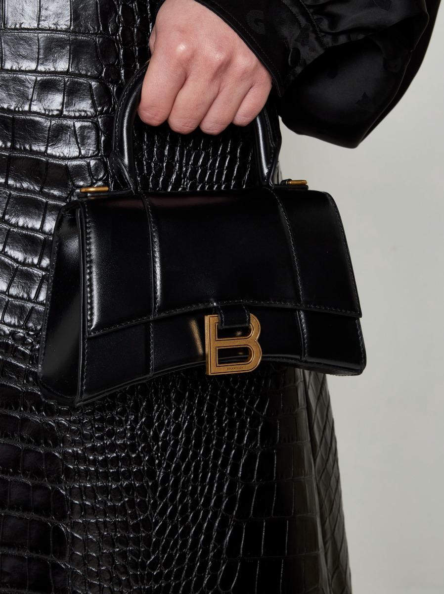 BALENCIAGA Borsa Hourglass XS in pelle Economico