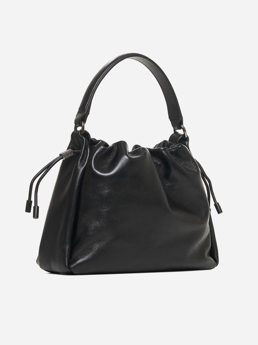 BRUNELLO CUCINELLI Borsa a mano Bucket Mellow piccola nera In Saldo