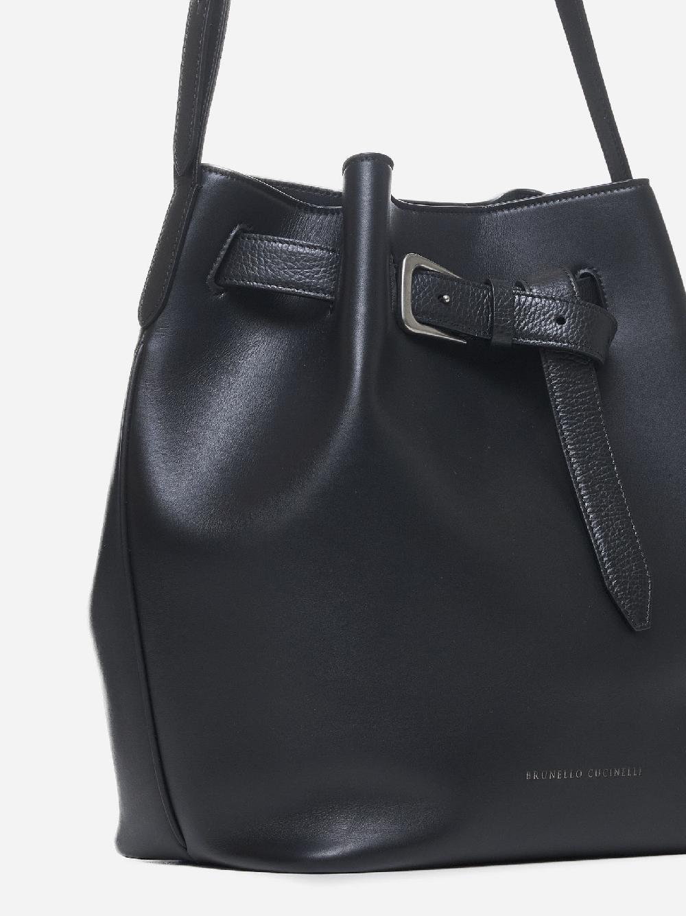 BRUNELLO CUCINELLI Borsa a secchiello in pelle Pezzi Unici