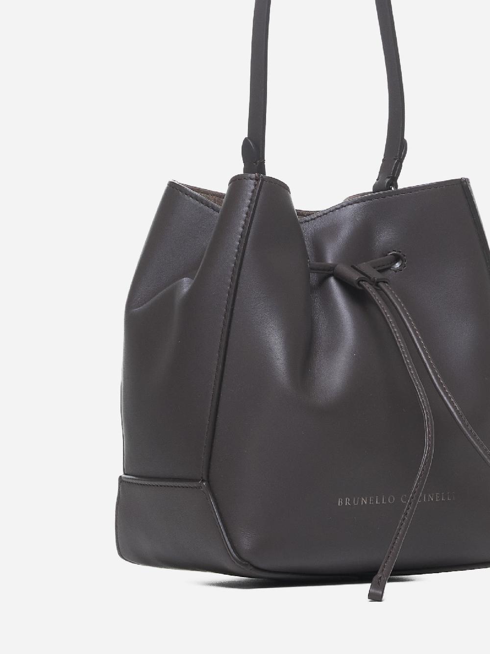 BRUNELLO CUCINELLI Borsa a secchiello piccola in pelle Shopping Online