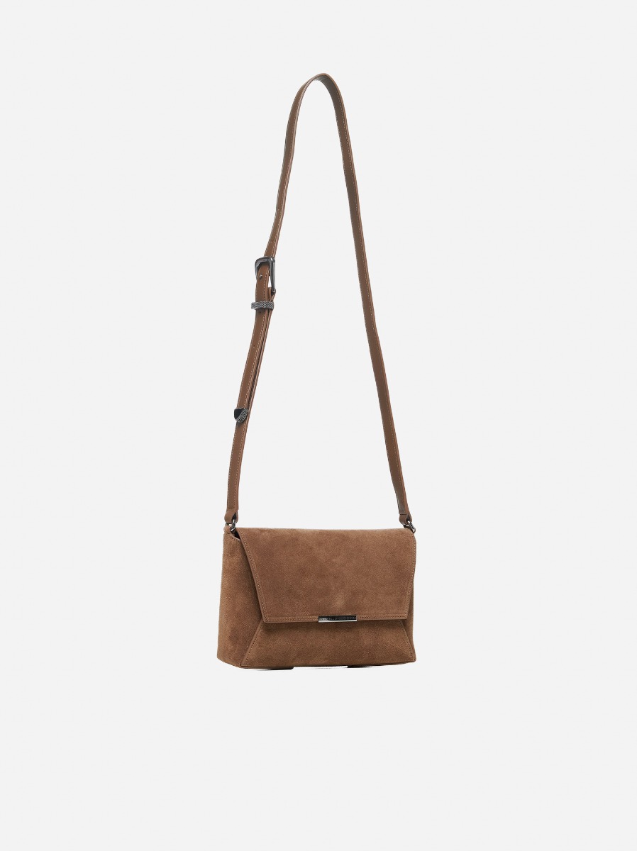 BRUNELLO CUCINELLI Borsa a tracolla in suede Presa