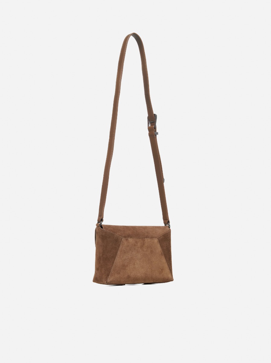 BRUNELLO CUCINELLI Borsa a tracolla in suede Presa
